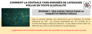 Comment la centrale Tarn Enrobés de Lafenasse pollue en toute (il)légalité. Erreur de calcul arrêté préfectoral de 1997